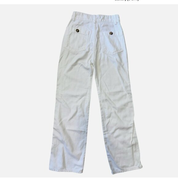 Reformation Marine Jeans White Denim High Rise Straight Leg Women's 24 - Picture 8 of 9